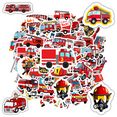 thumbnail image 1 of 35pcs-50pcs Colorful PVC Firefighter Kids Stickers Toy Sticker Pack for Phone Laptop Car Suitcase, 1 of 9