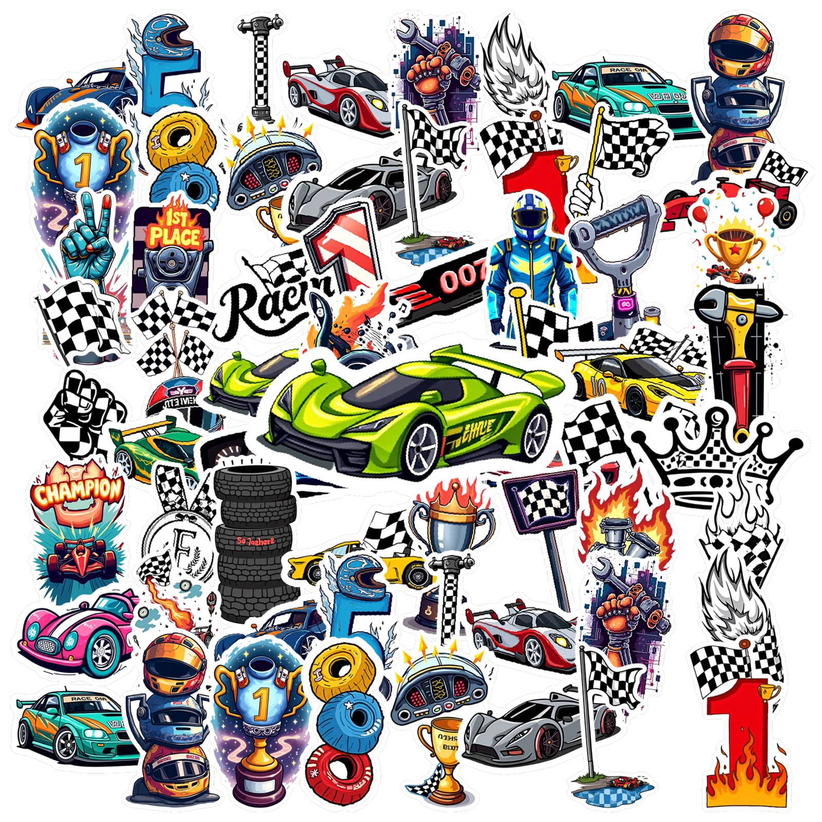 Purple Racing Sticker 35pcs-50pcs Colorful Racing Stickers Motorsport PVC Stickers Cars Kids ...