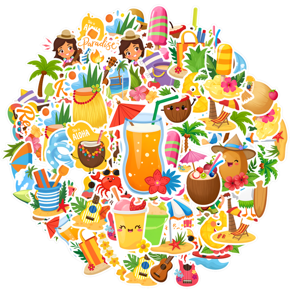 35pcs-50pcs Colorful Stationery Stickers Funny Animal Stickers DIY Kids Stickers for Suitcase Fridge