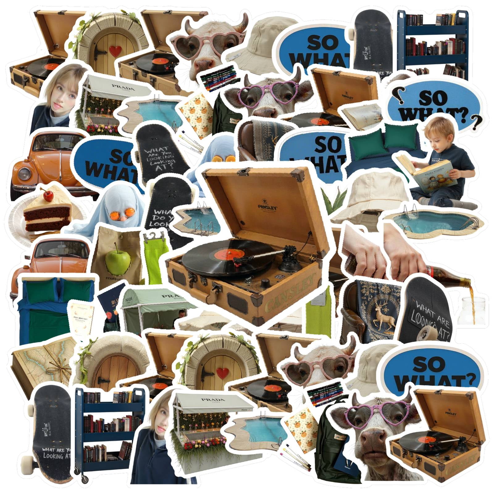 Comical Sticker 35pcs-50pcs Comical Stickers Stationery Stickers Adorable Kids Stickers ...