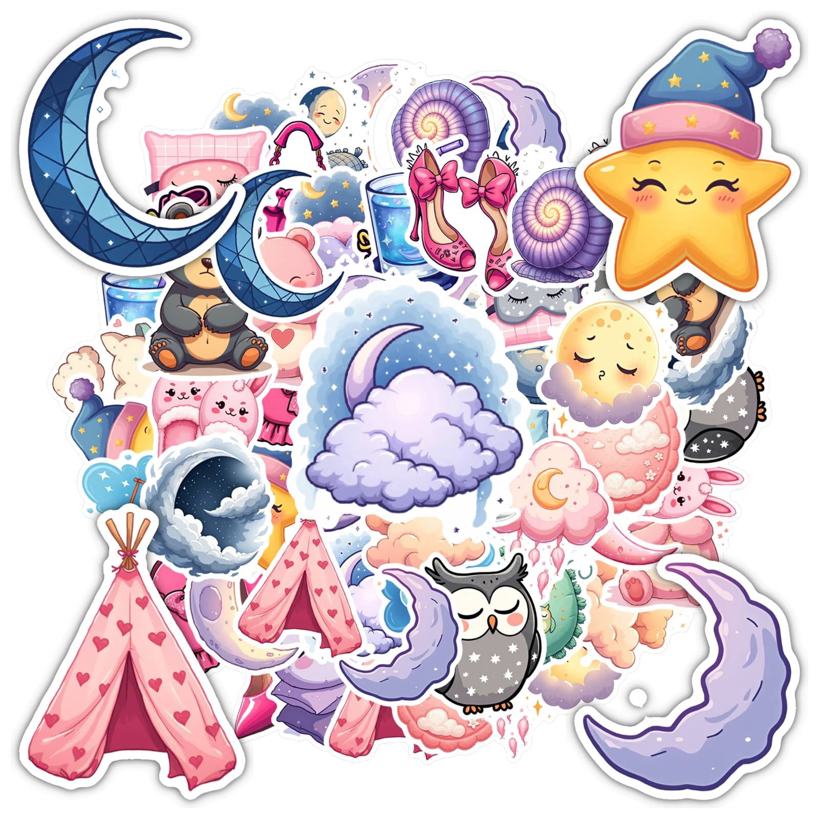 35pcs-50pcs Cuddly Stickers Animal Cozy Stickers Cute Decals Star ...