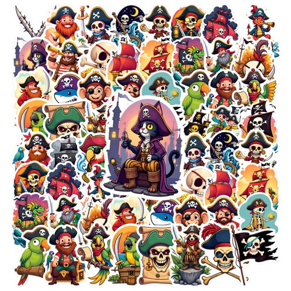 35pcs-50pcs Cuddly Stickers Stationery Stickers Pirate Decals Kids Stickers for Luggage Laptop Suitcase