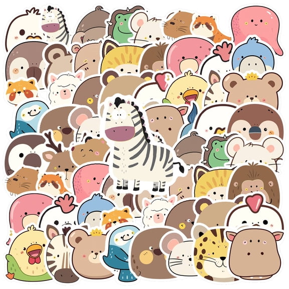 35pcs-50pcs Cute Animal Stickers Cartoon Kids Stickers Funny Kids Stickers for Laptops Phone Notebook