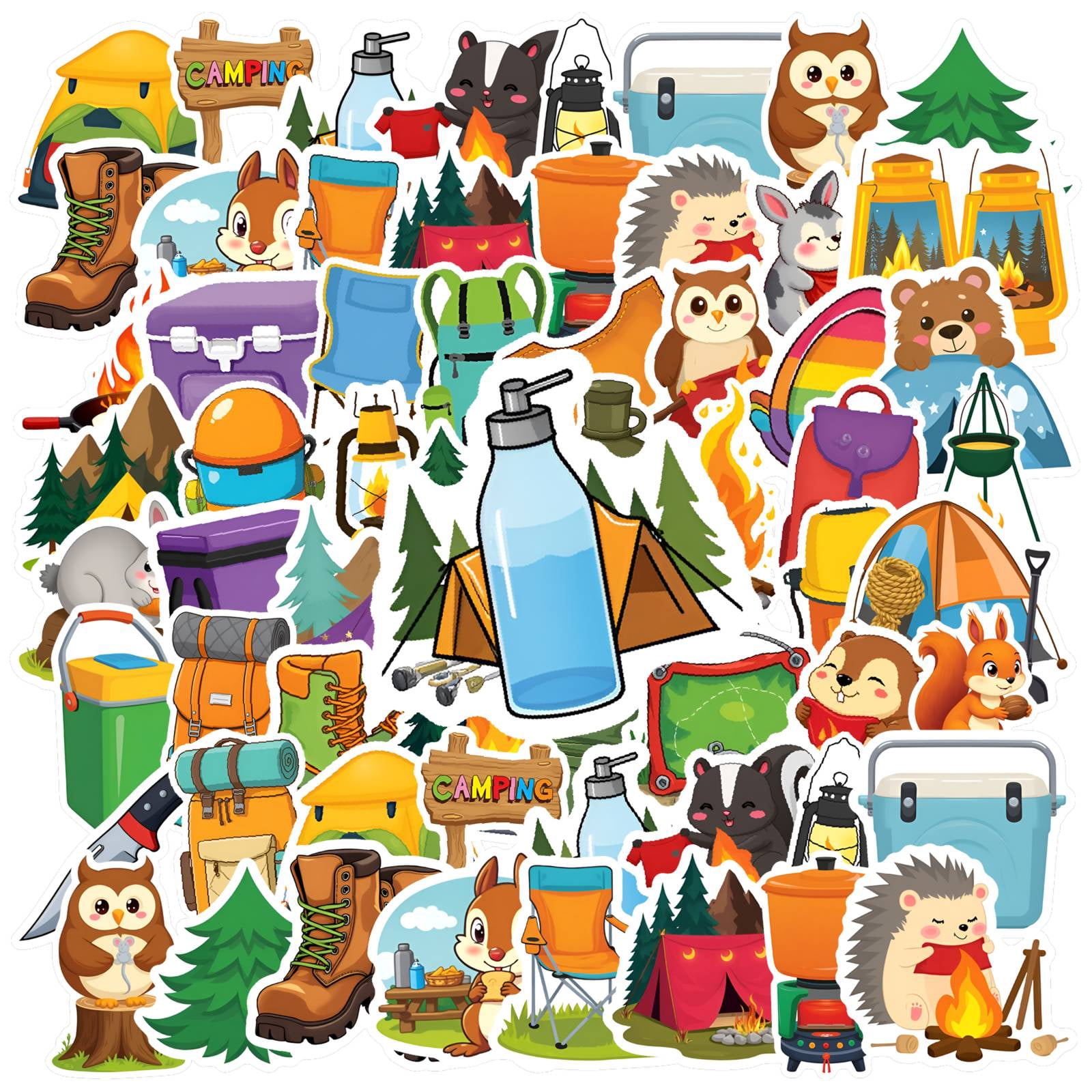 35pcs-50pcs Cute Animal Stickers PVC Adventure Stickers Graffiti Nature ...
