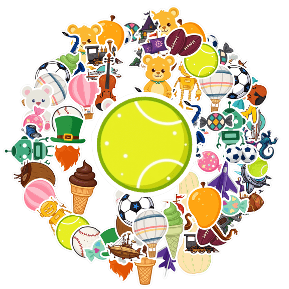 35pcs-50pcs Cute Animal Stickers Robot Stickers Fantasy Decals for Laptops Phones Suitcase