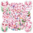 thumbnail image 1 of 35pcs-50pcs Cute Axolotl Sticker Pack Pink Cartoon Stickers for Laptops Suitcase Phone, 1 of 9
