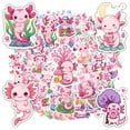 thumbnail image 1 of 35pcs-50pcs Cute Axolotl Sticker Pack Pink Cartoon Stickers for Laptops Suitcase Phone, 1 of 9