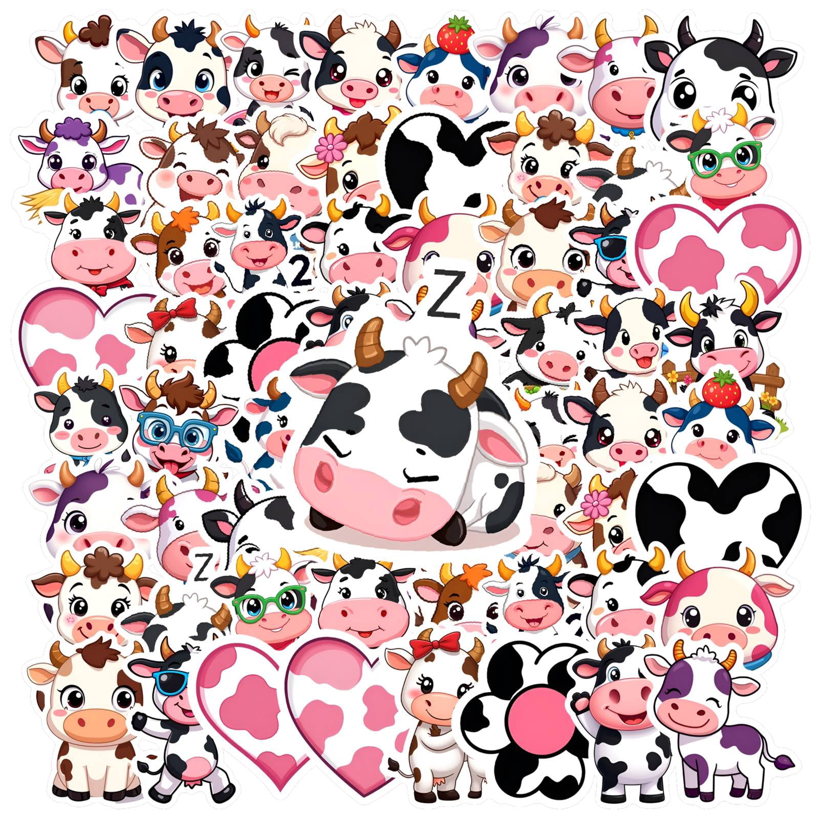 Sticker Sapi 35pcs-50pcs Cute Cow Stickers Animal Kids Stationery Stickers Funny ...