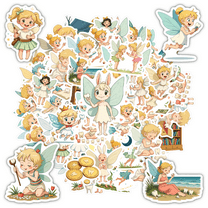35pcs-50pcs Cute Fairy Stickers Kids Stickers Funny Stickers DIY Stickers for Laptops Notebooks Suitcases