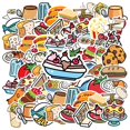 thumbnail image 1 of 35pcs-50pcs Cute Food Stationery Stickers Cartoon Kids Stickers Funny Stickers for Laptops Phones Notebooks, 1 of 9