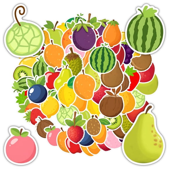 35pcs-50pcs Cute Fruit Stickers Kids Stickers  Waterproof Graffiti for Suitcase Fridge