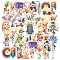 thumbnail image 1 of 35pcs-50pcs Cute Musical Stickers Animal Band Stickers Cartoon Instrument Stickers for Laptops Notebooks Suitcases, 1 of 9