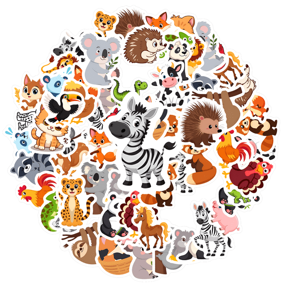 35pcs-50pcs Cute Stickers Animal Stickers Funny Stickers PVC Stickers for Laptops Notebooks Suitcases
