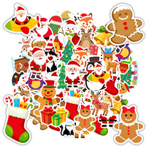 35pcs-50pcs Cute Stickers Christmas Festive Kids Stickers Teacher Reward Stationery Stickers for Notebooks Laptops Suitcases