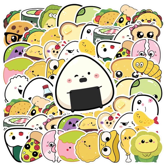 35pcs-50pcs Cute Stickers Food Kids Stickers DIY Stickers for Luggage Fridge Phone