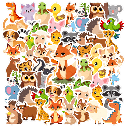 35pcs-50pcs Cute Stickers Kids Stickers Animal Stickers Funny Stickers for Suitcase Laptop Fridge