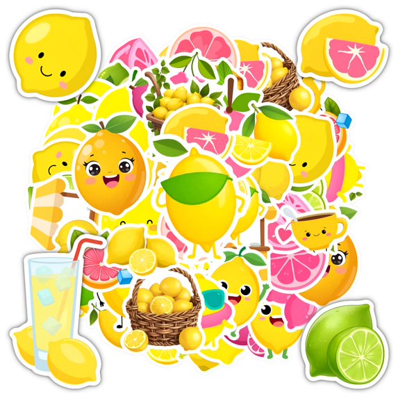 35pcs-50pcs Cute Stickers Stationery Stickers Citrus Stickers DIY Stickers for Luggage Fridge