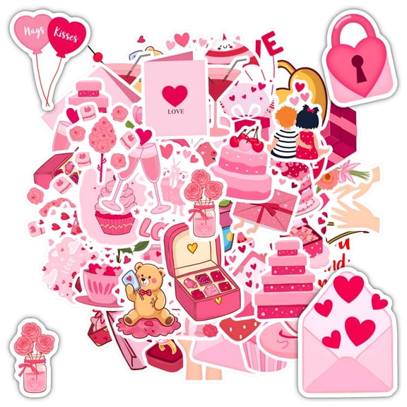 35pcs-50pcs Cute Stickers Stationery Stickers Romantic Stickers Teacher Reward Stickers Graffiti Decals for Laptops Suitcases
