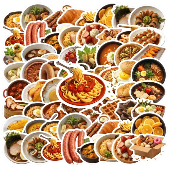 35pcs-50pcs Delicious Stickers Food Stationery Stickers Stickers Kids Stickers for Luggage Suitcase Fridge