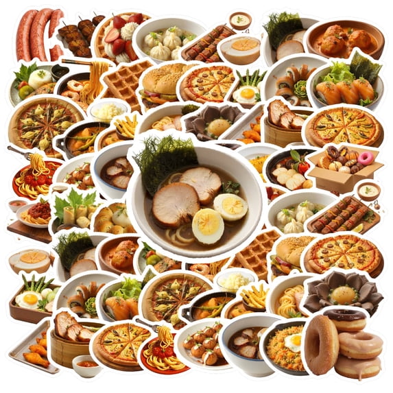 35pcs-50pcs Delicious Stickers Food Stationery Stickers Stickers Kids Stickers for Luggage Suitcase Fridge