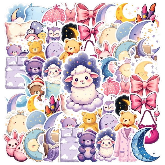 35pcs-50pcs Dream Stickers Animal Cute Stickers Cartoon Stars Stickers for Luggage Phone Laptop