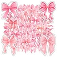 thumbnail image 1 of 35pcs-50pcs Elegant Bow Stickers Pink Ribbon Kids Stickers DIY Stickers for Laptops Phones Suitcases, 1 of 9