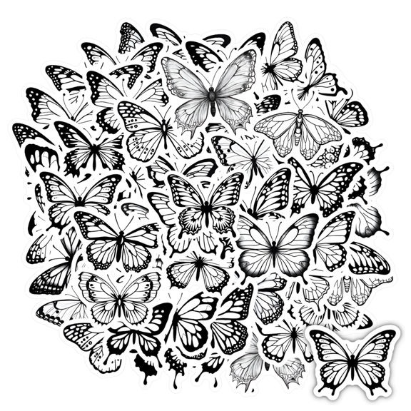 35pcs-50pcs Elegant Stationery Stickers Beautiful Teacher Reward Stickers Butterfly PVC Sticker for Suitcase Laptop