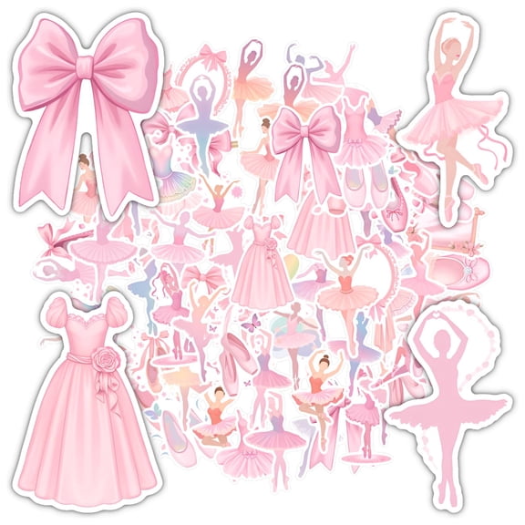35pcs-50pcs Elegant Stickers Stationery Sticker Pink Kids Stickers for Notebooks Suitcase
