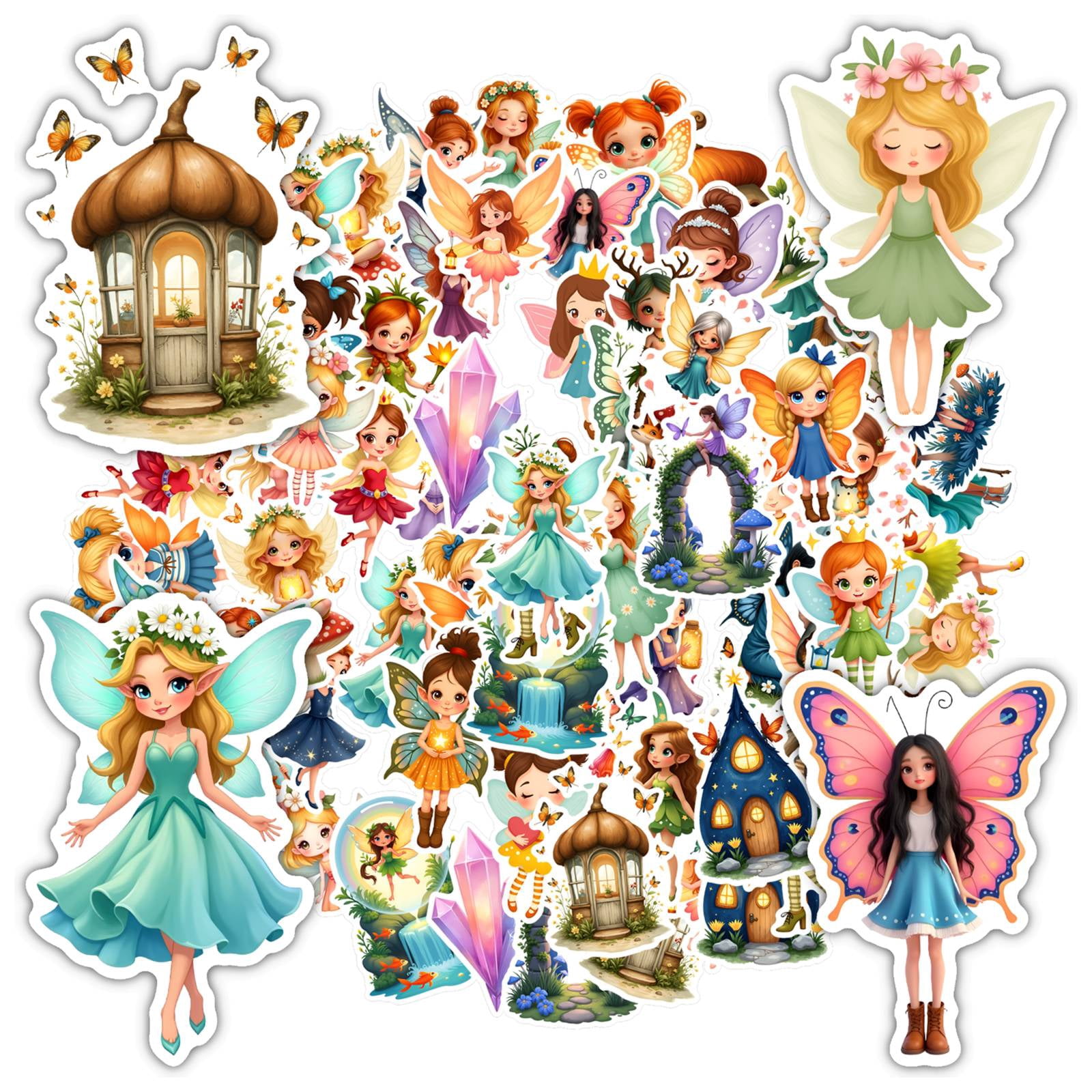 35pcs-50pcs Fairy Stickers Stationery Stickers Fantasy Kids Stickers ...