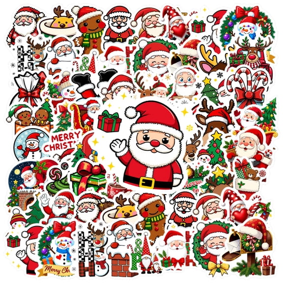 35pcs-50pcs Festive Stickers Kids Stickers Christmas Stickers Sticker Pack DIY Stickers for Luggage Notebook Car Sticker