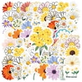 thumbnail image 1 of 35pcs-50pcs Floral Stickers Nature Daisy Stationery Stickers Cute Kids Stickers for Laptops Notebooks Fridge, 1 of 9