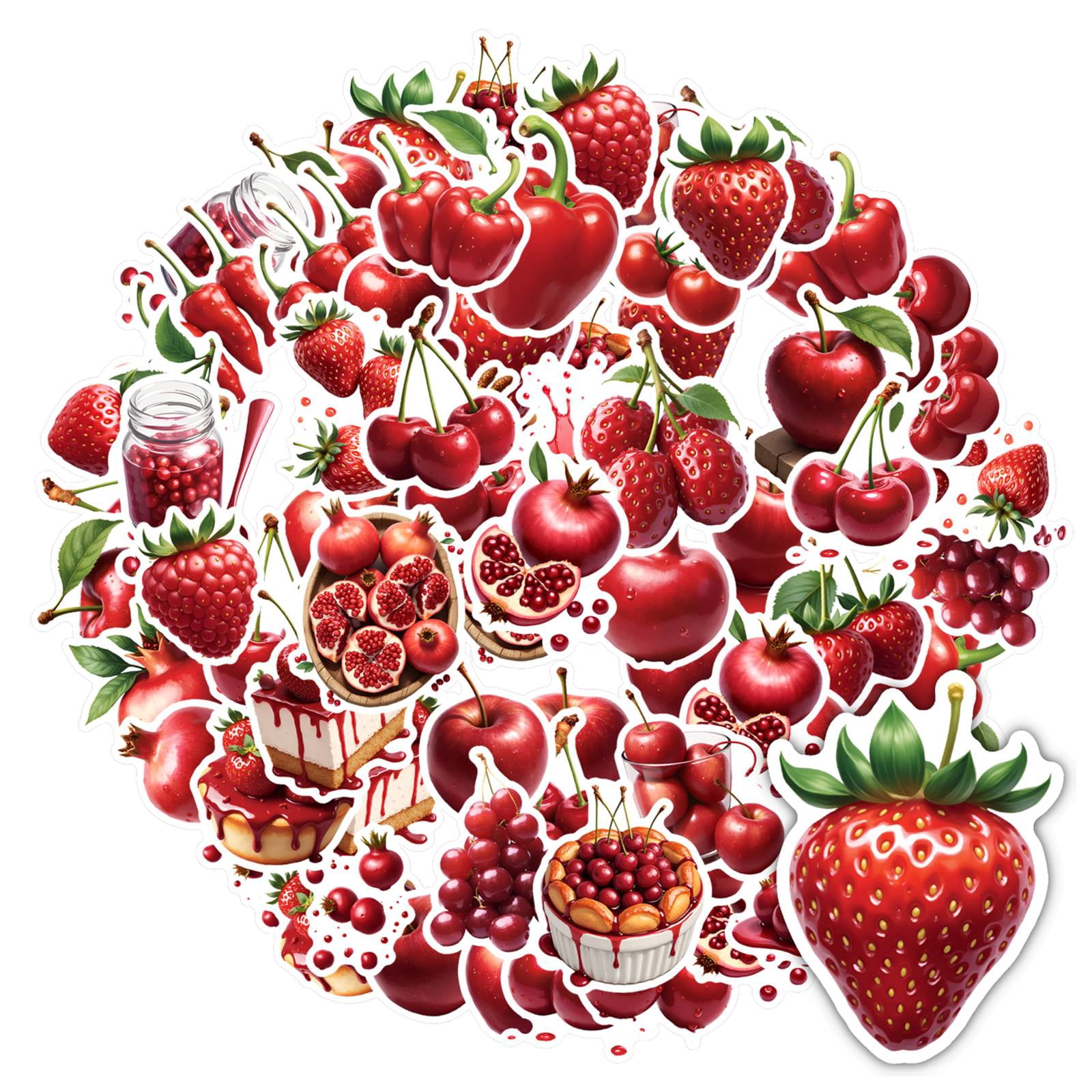 Sticker Frooty 35pcs-50pcs Fruity Stationery Stickers Cherry Cartoon Kids Stickers ...