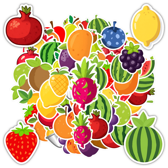 35pcs-50pcs Fruity Stickers Kids Stickers Toy Cute Stationery Stickers for Laptops Fridge