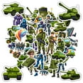 thumbnail image 1 of 35pcs-50pcs Green Military Stickers Cartoon Soldiers Stickers Tank Stickers for Laptops Suitcases, 1 of 9