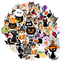 35pcs-50pcs Halloween Stationery Stickers Spooky Kids Stickers Cute Teacher Reward Stickers for Phone Laptop Suitcase