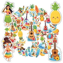 35pcs-50pcs Hawaii Stickers Tropical Kids Stickers Beach Waterproof Funny Stickers Pack for Luggage Phone Laptop