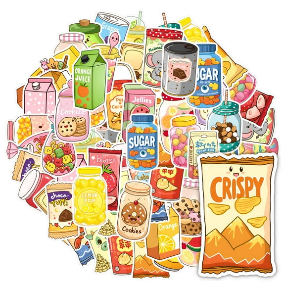 35pcs-50pcs Kawaii Stickers Cute Food Stationery Stickers Cartoon DIY Stickers for Phone Luggage Laptop