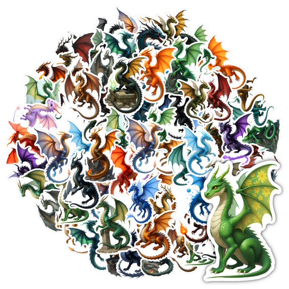 35pcs-50pcs Mythical Stationery Stickers Fantasy Kids Stickers Magical Graffiti Decals for Laptop Phone Suitcase