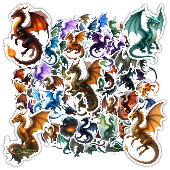 35pcs-50pcs Mythical Stationery Stickers Fantasy Kids Stickers Magical Graffiti Decals for Laptop Phone Suitcase