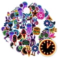 thumbnail image 1 of 35pcs-50pcs Neon Stickers Stationery Stickers Cartoon Animal Stickers Kids Stickers for Laptops Suitcase Fridge, 1 of 9