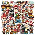 thumbnail image 1 of 35pcs-50pcs PVC Pirate Stickers Funny Pirate Ship Stickers Treasure Skull Sticker Pack for Luggage Laptop Suitcase, 1 of 9
