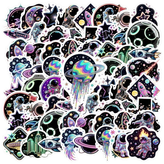 35pcs-50pcs PVC Stickers Space Astronaut Animal Stickers DIY Stickers for Notebook Suitcase Phone