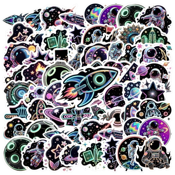 35pcs-50pcs PVC Stickers Space Astronaut Animal Stickers DIY Stickers for Notebook Suitcase Phone