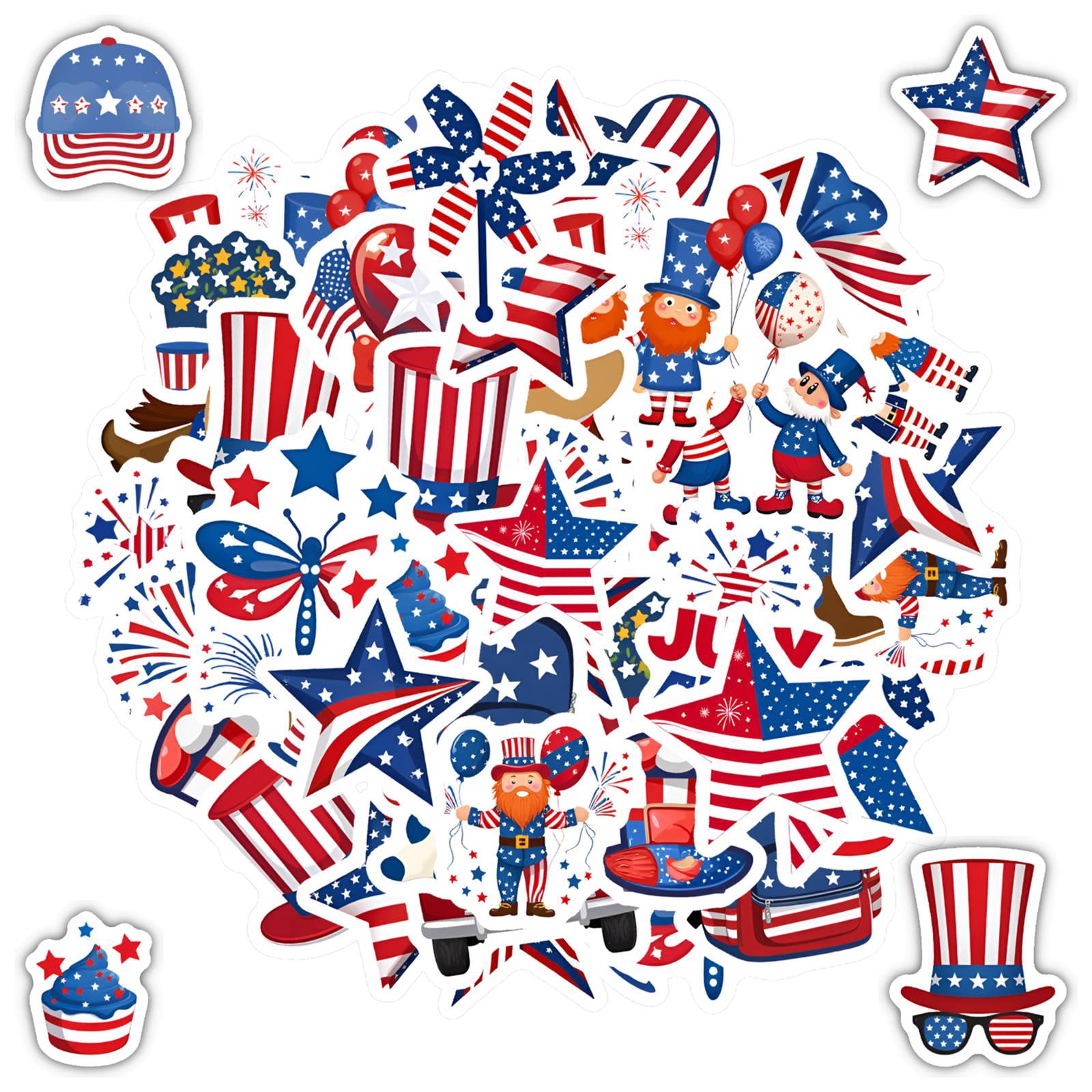 35pcs-50pcs Patriotic Stickers Stationery Stickers Star Stickers ...