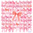 thumbnail image 1 of 35pcs-50pcs Pink Ribbon Stickers Kids Decorative Stickers Bow DIY Stickers for Suitcase Phone Laptop, 1 of 9