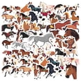 thumbnail image 1 of 35pcs-50pcs Playful Horse Stickers Animal Cartoon Decals Funny Nature Stickers for Suitcases Fridge Laptops, 1 of 9