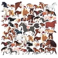 thumbnail image 1 of 35pcs-50pcs Playful Horse Stickers Animal Cartoon Decals Funny Nature Stickers for Suitcases Fridge Laptops, 1 of 9