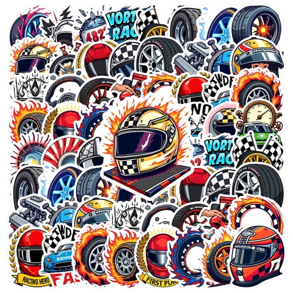 35pcs-50pcs Racing Stickers Sporty Decals Wheel Graffiti Race Equipment Stickers for Cars Suitcase Guitar