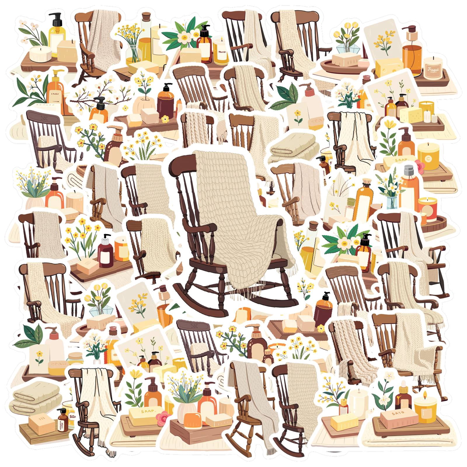 35pcs-50pcs Relaxation Stickers Rocking Chair Spa Stickers Aromatherapy ...