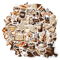 thumbnail image 1 of 35pcs-50pcs Retro Coffee Stationery Stickers Vintage Funny Sticker Pack for Laptop Fridge Guitar, 1 of 9